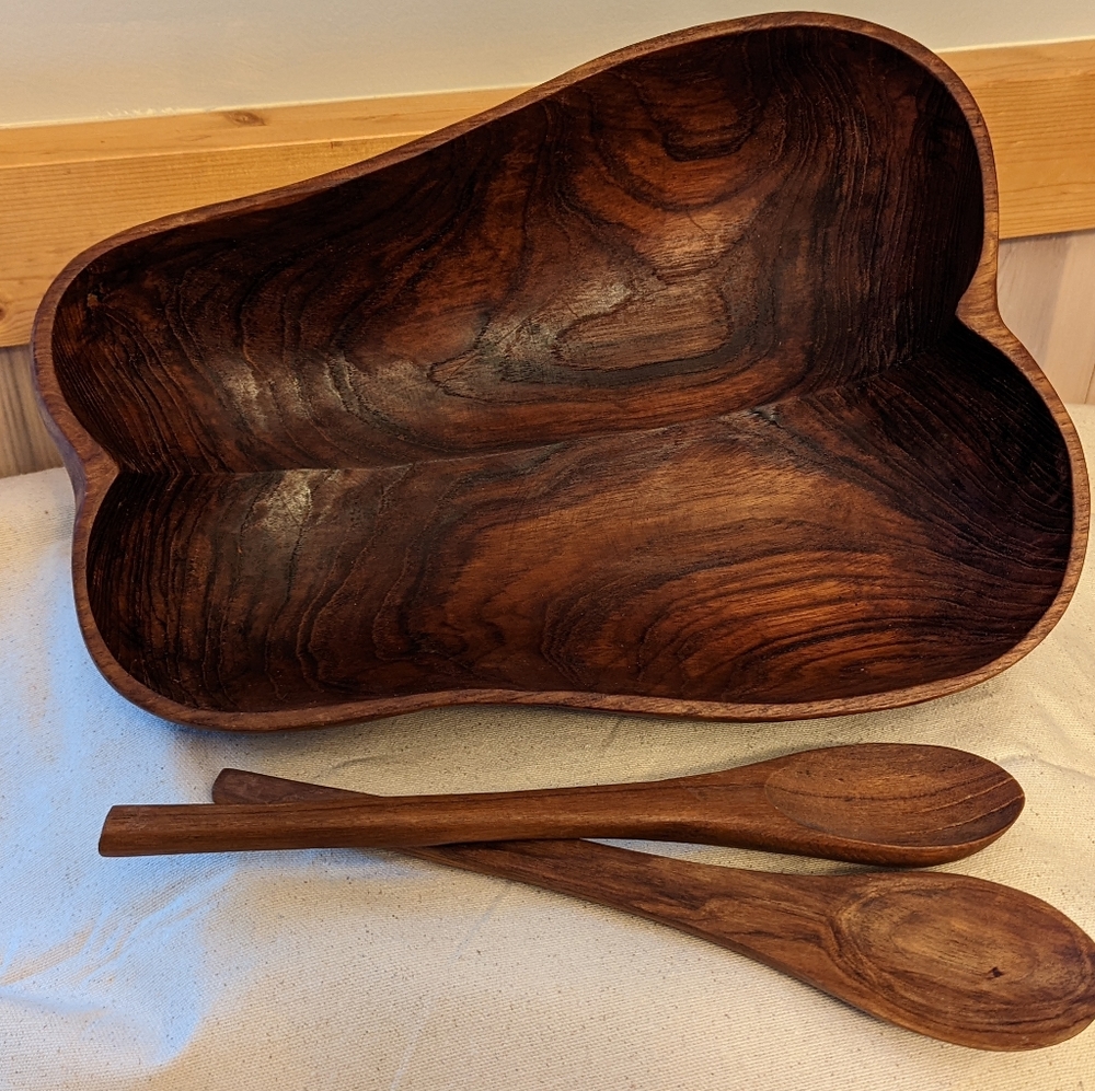 "Monkey Pod" wood bowl set